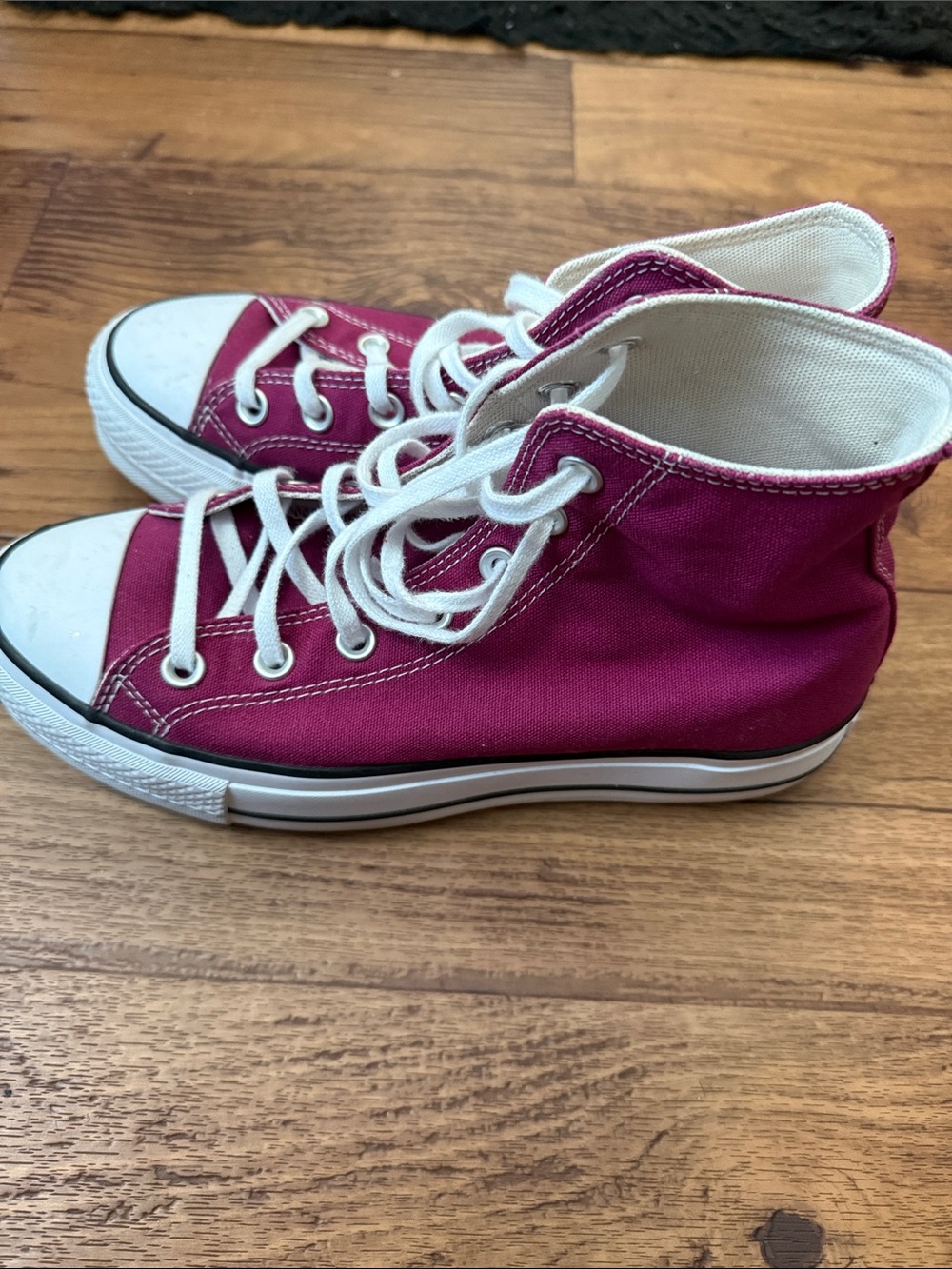 Converse Kids High-Top Sneakers in Magenta and White